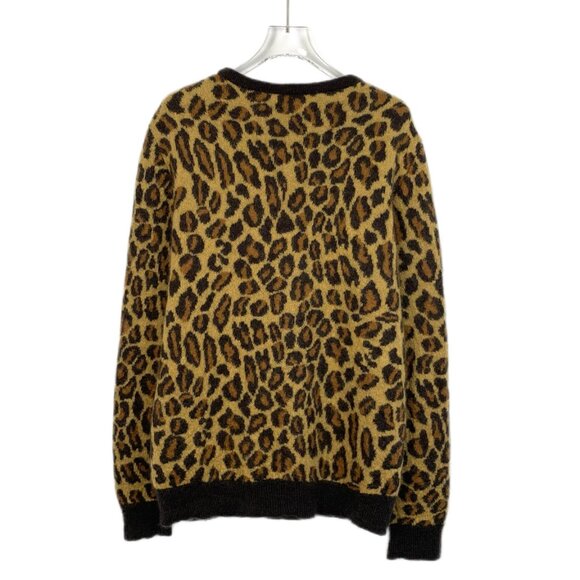 H14321 Saint Laurent slp Saint Laurent Brown Leopard Wool Round Neck Long Sleeve - Picture 2 of 7